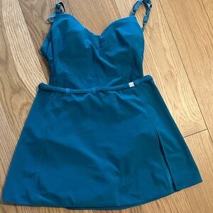 SHAN turquoise bathing suit with skirt